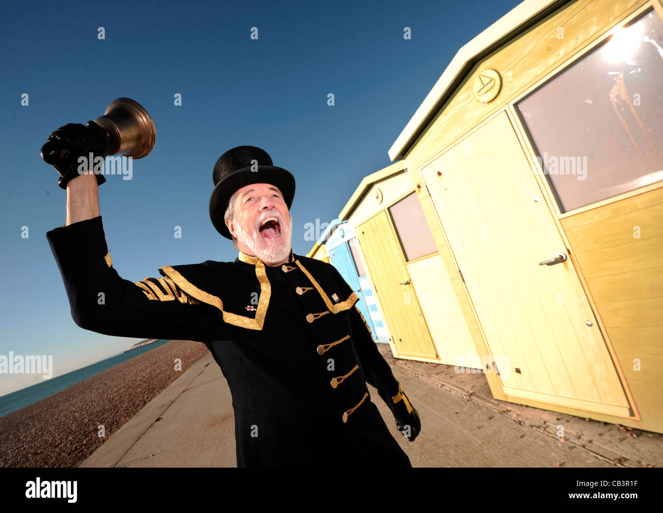 Town crier, Seaford, East Sussex Stock Photo