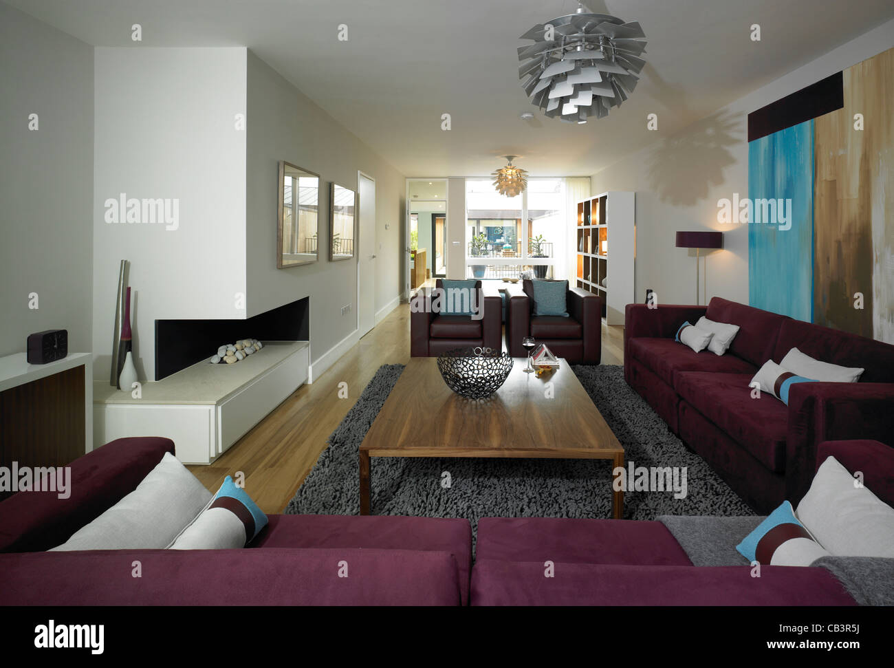 Living room area of modern home Stock Photo
