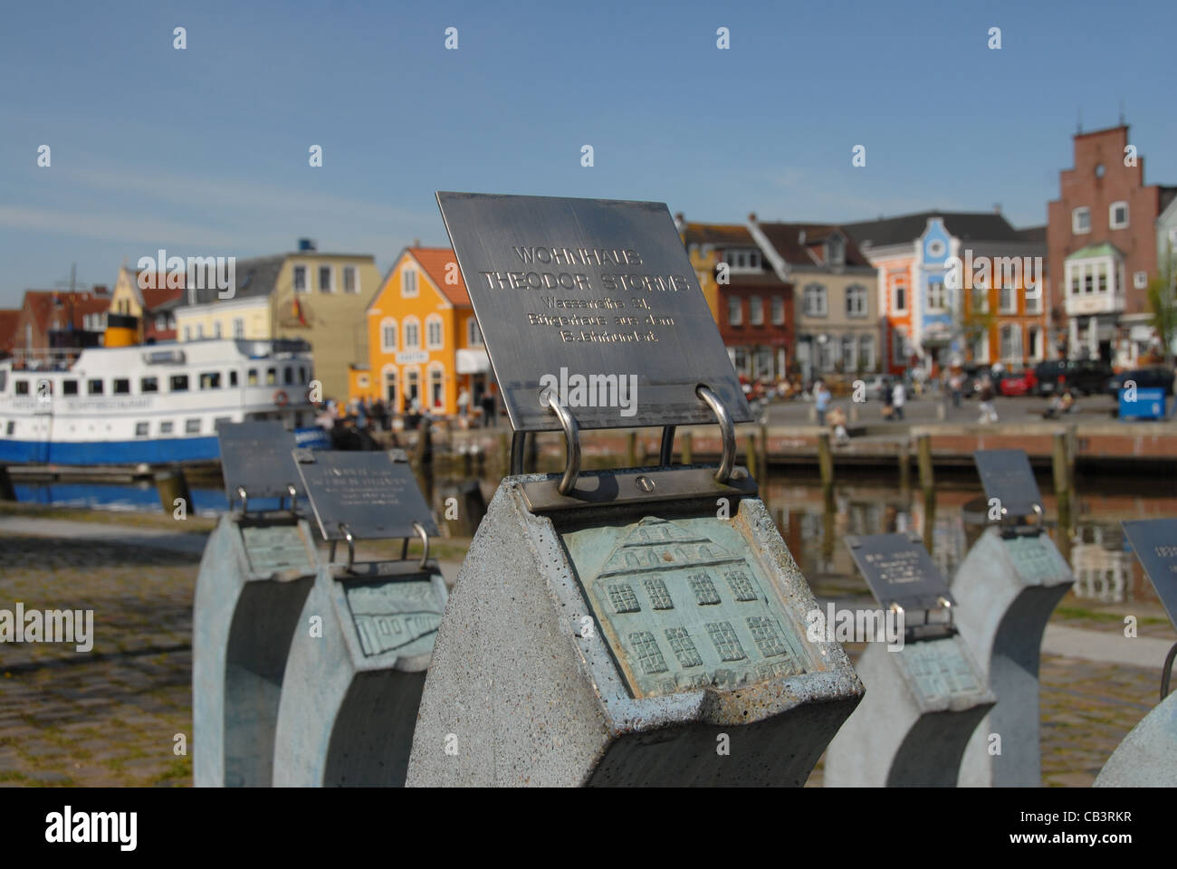 Plates with information on the town's main sights set up in the old ...