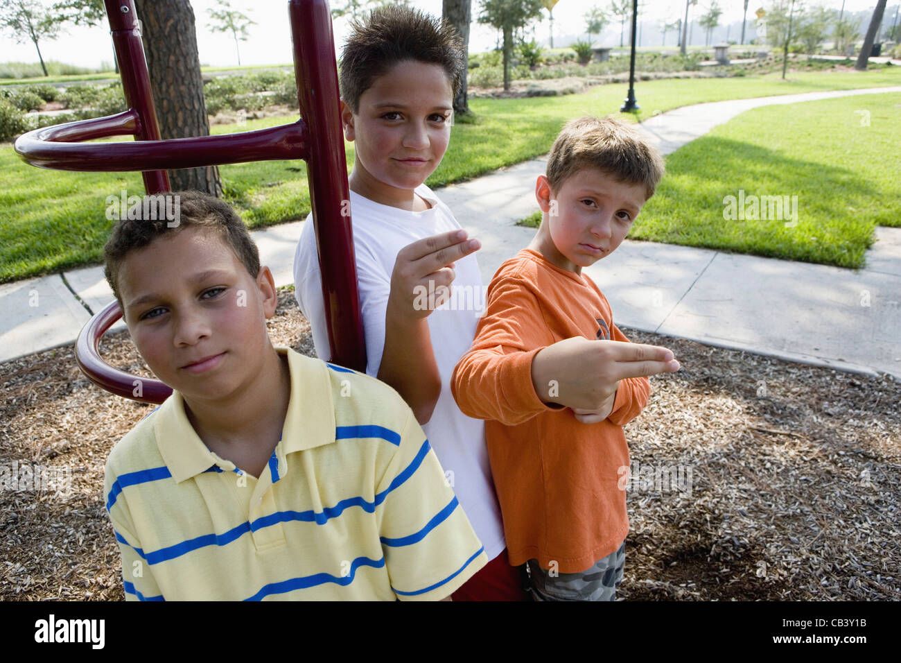 Boys acting tough hi-res stock photography and images - Alamy