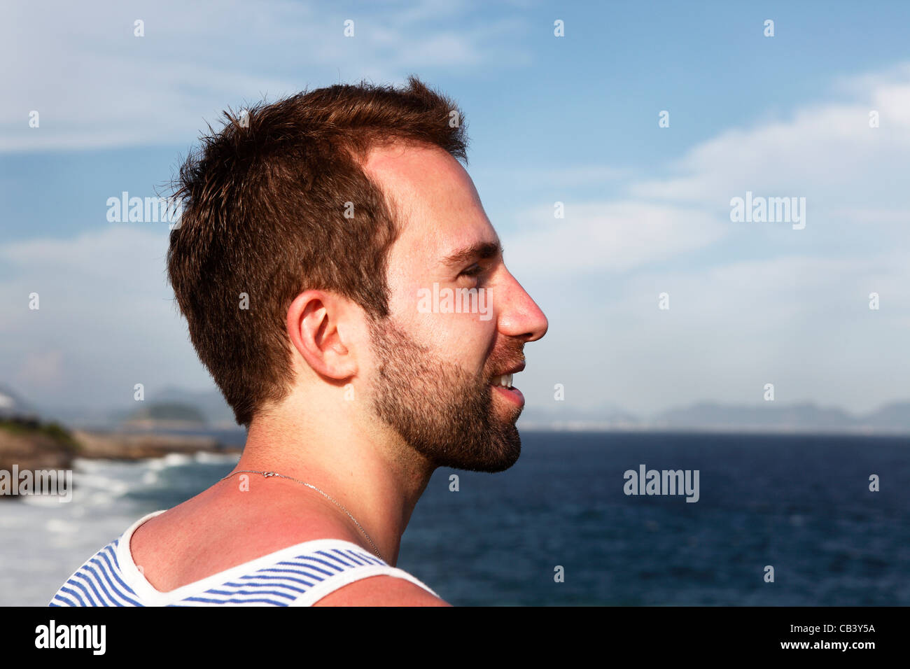 Man overlooking beach in Rio de Janeiro, Brazil Stock Photo - Alamy