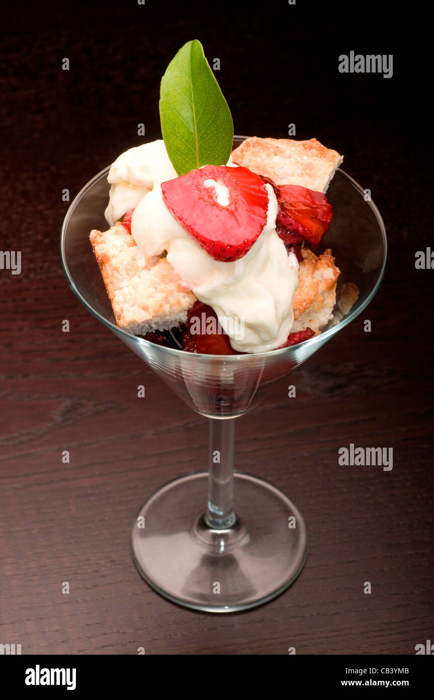 Close-up of strawberry shortcake in a martini glass Stock Photo - Alamy