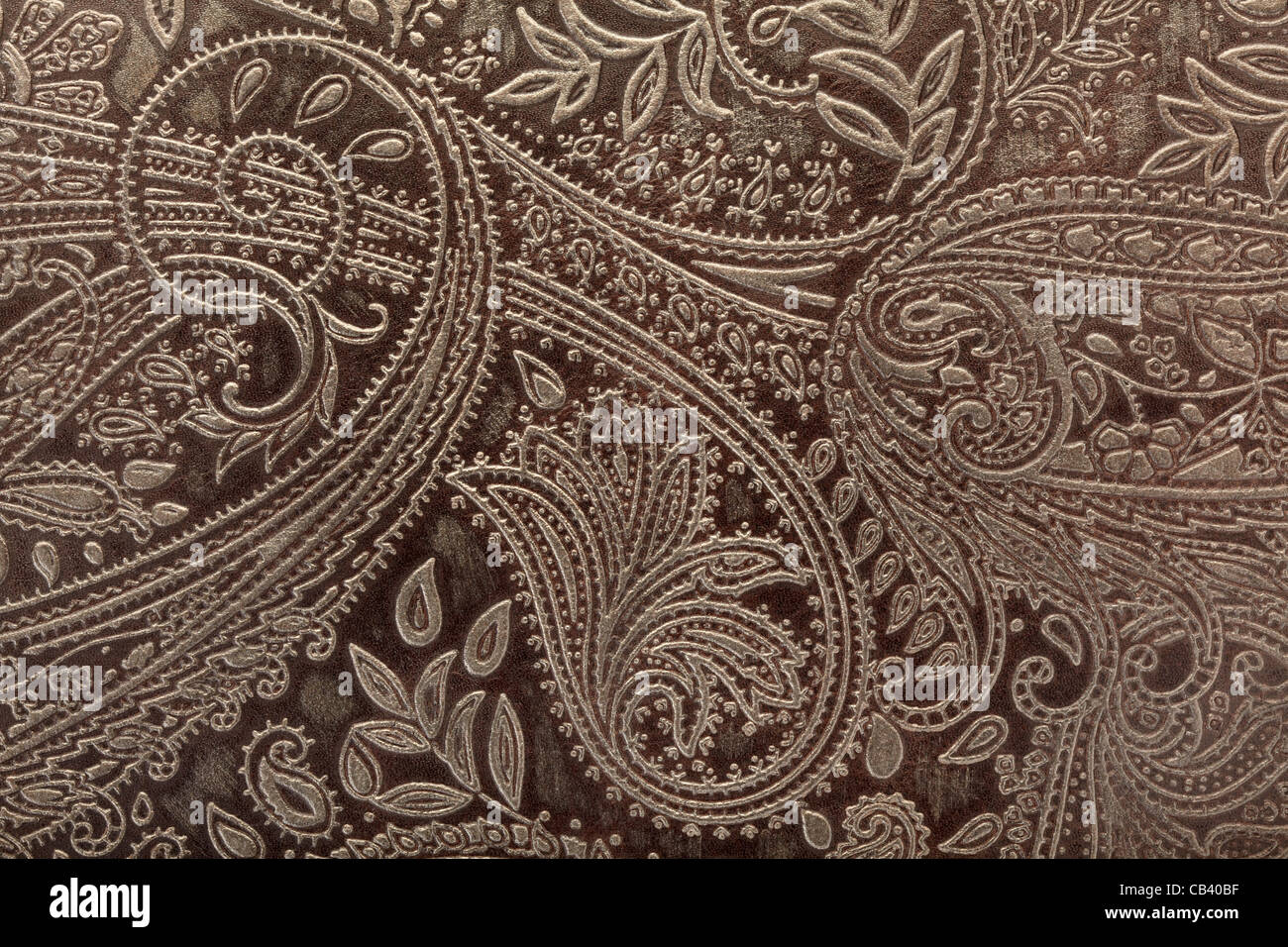 Leather floral pattern background Stock Photo