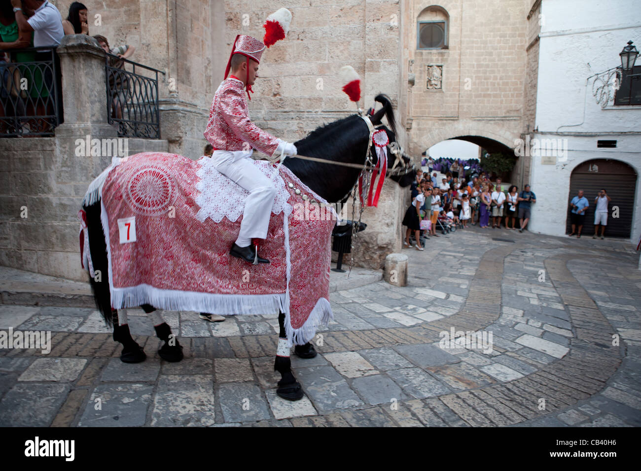 Saint Orontius ride (Cavalcata di Sant'Oronzo), Ostuni, Italy Stock Photo