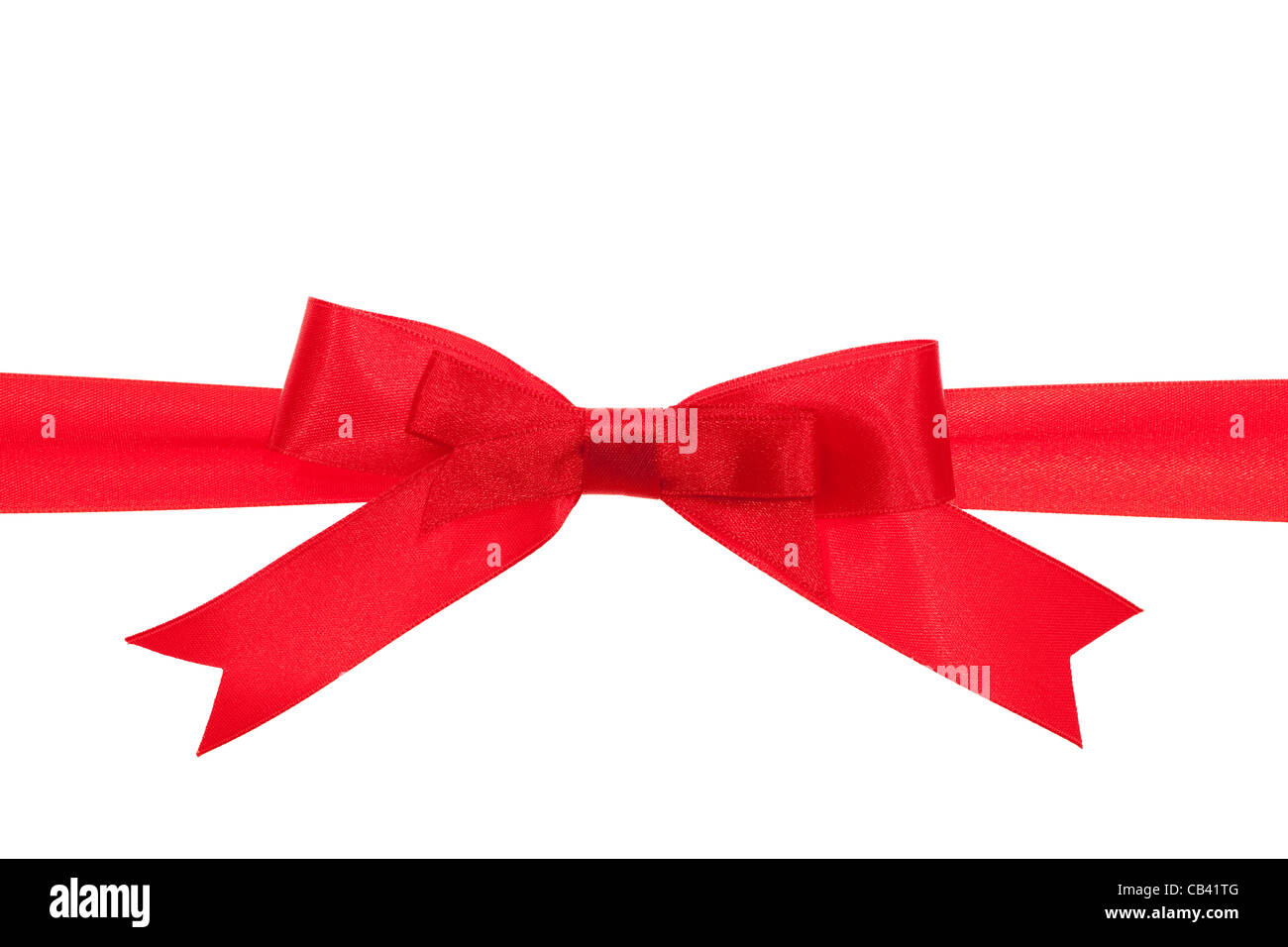 red ribbon with red bow on gift Stock Photo
