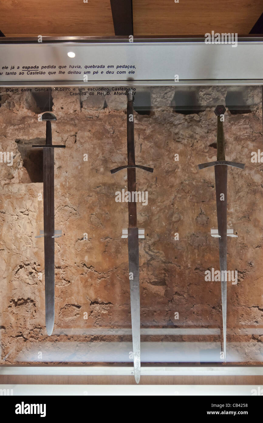 Medieval swords replicas in the Castle of Leiria. Leiria, Portugal Stock Photo