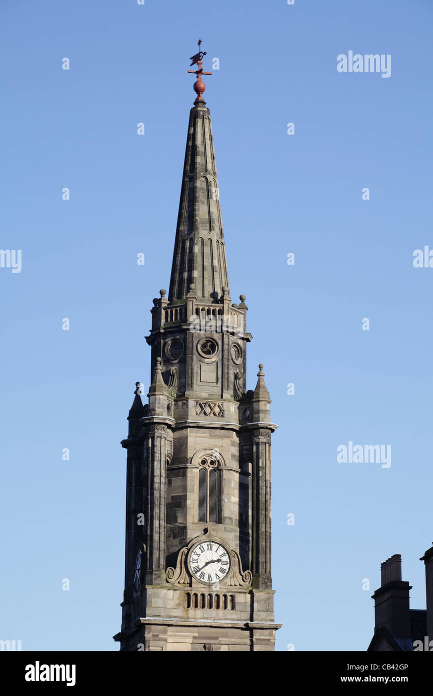 Tron Kirk steeple in the Old Town, High Street, Royal Mile, Edinburgh city centre, Scotland, UK Stock Photo
