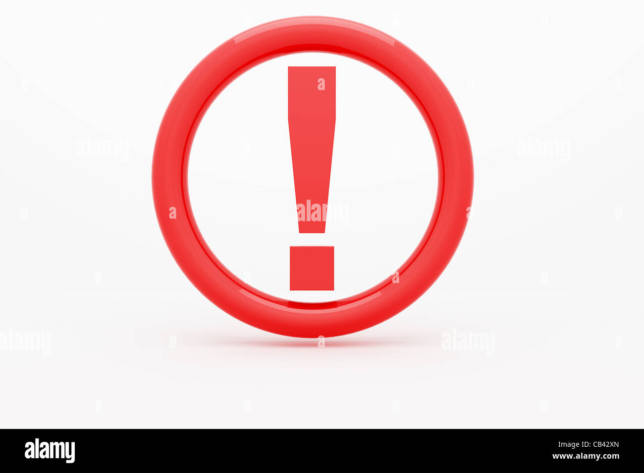 Red exclamation mark on white background Stock Photo Alamy