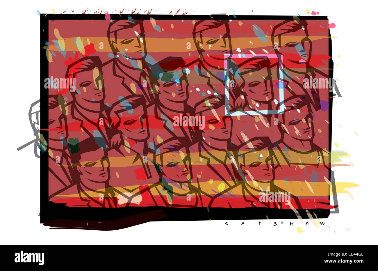 Working Class, Stan Capshaw, digital illustration Stock Photo - Alamy