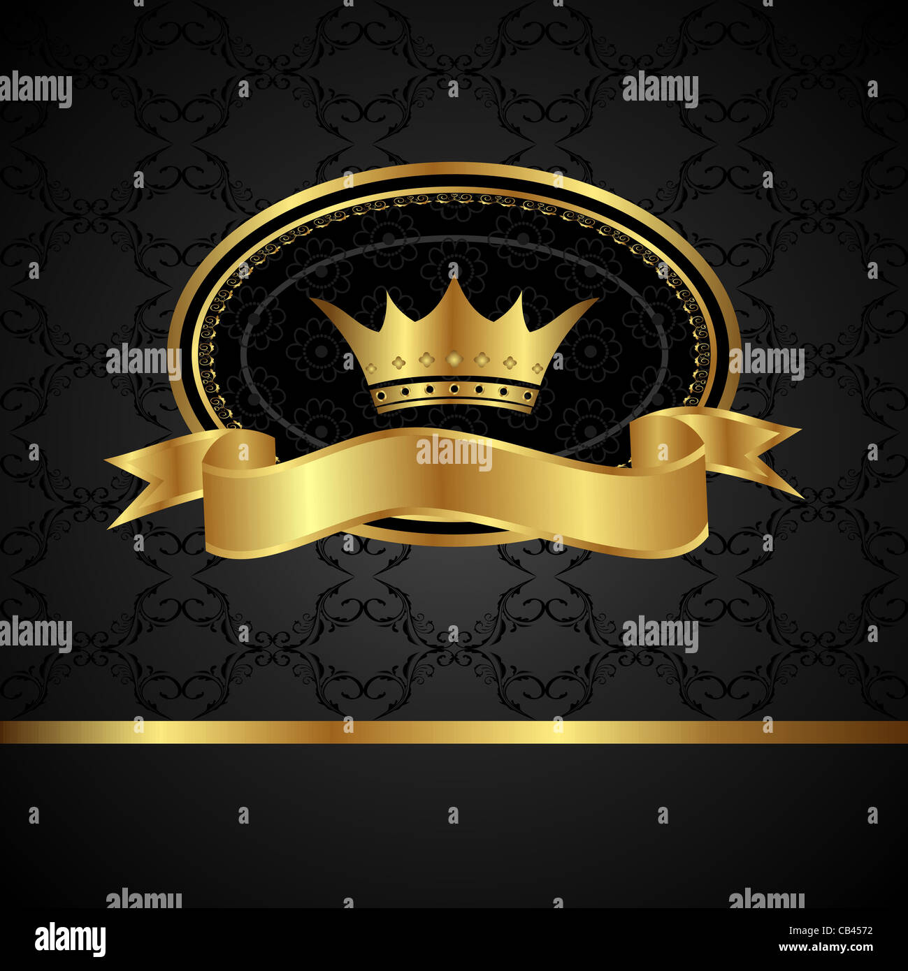 Illustration royal background with golden frame and heraldic crown ...