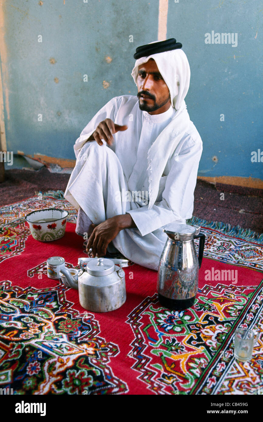 Dubai UAE Arab Drinking Coffee Ghawa Stock Photo