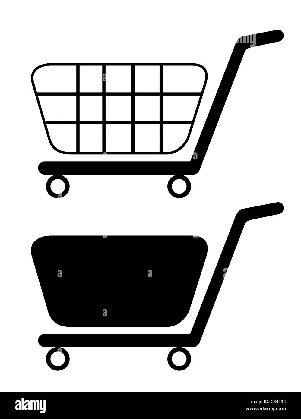 Vector illustration of shopping carts are isolated on white background