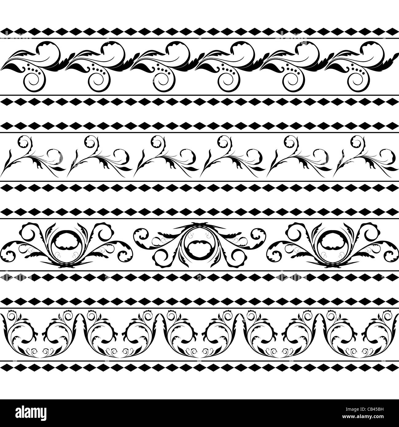 Ornar Design Illustration set floral ornate design elements - vector Stock Photo - Alamy