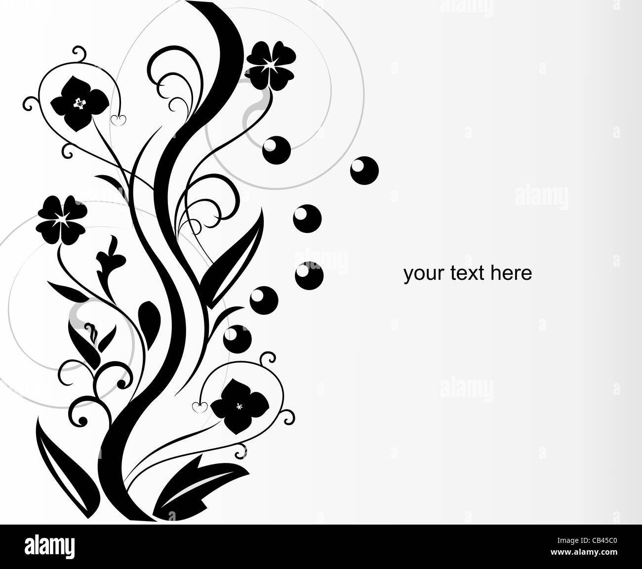 Illustration greeting card with flowers - vector Stock Photo - Alamy