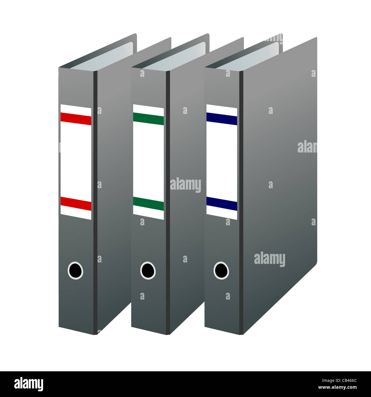 Vector illustration of three office folders are isolated on white ...