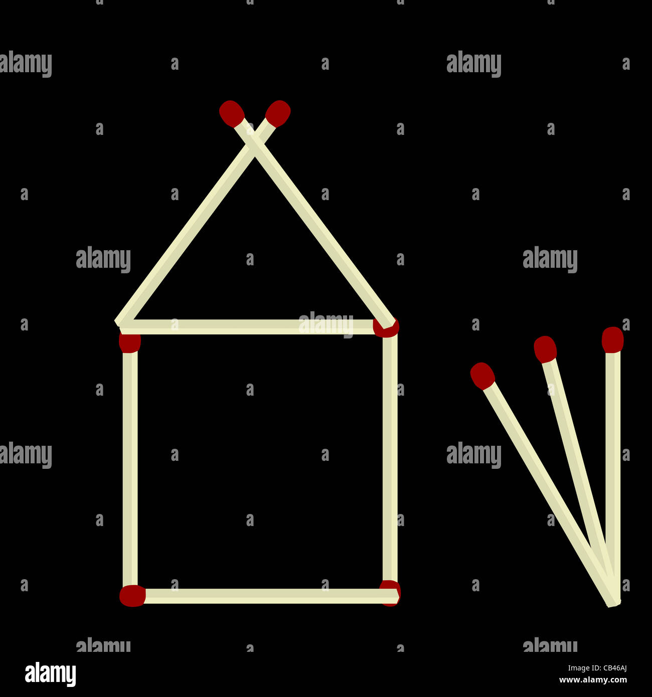 Illustration house made of matches isolated vector Stock Photo Alamy