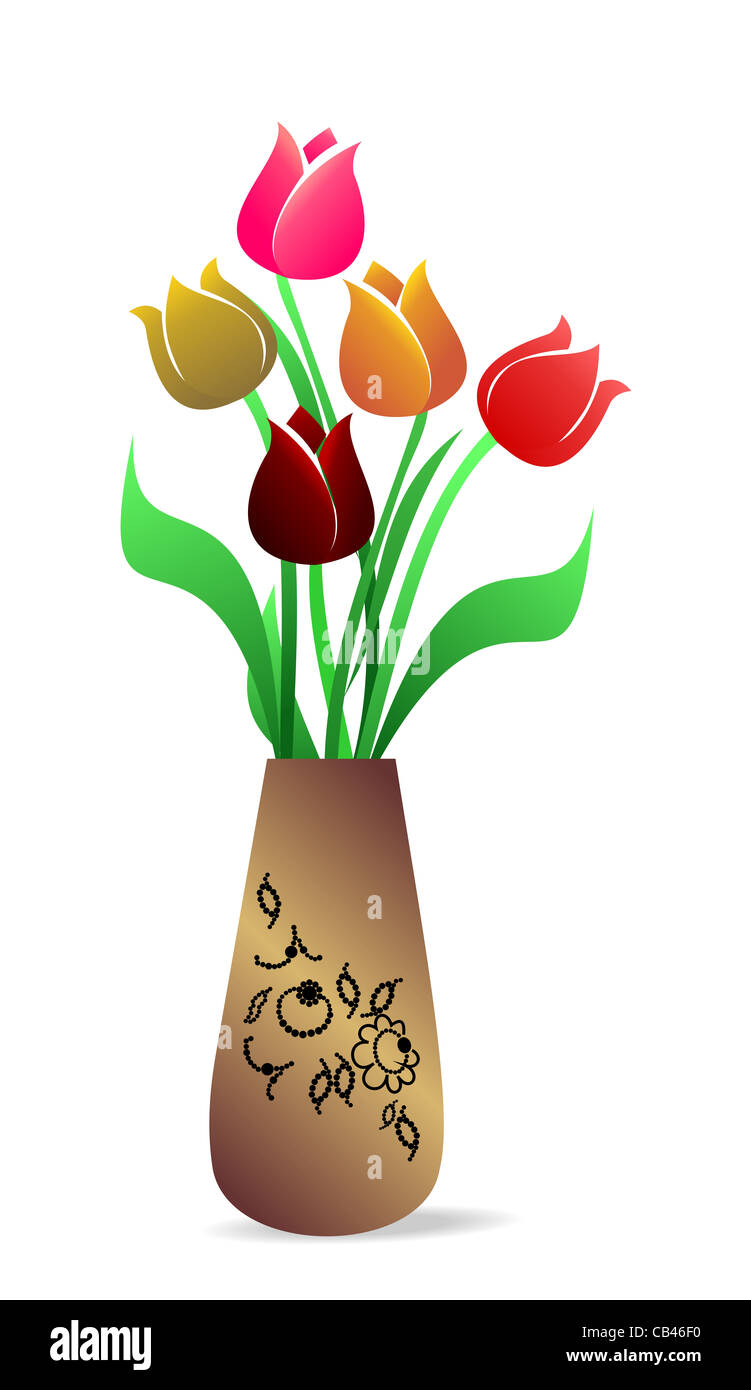 Illustration greeting card with flowers - vector Stock Photo - Alamy