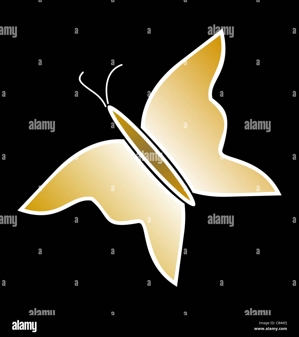 Illustration gold butterfly of black background - vector Stock Photo ...