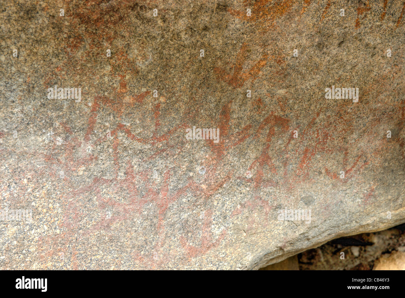 australian aboriginal rock art in mount yarrowitch Stock Photo