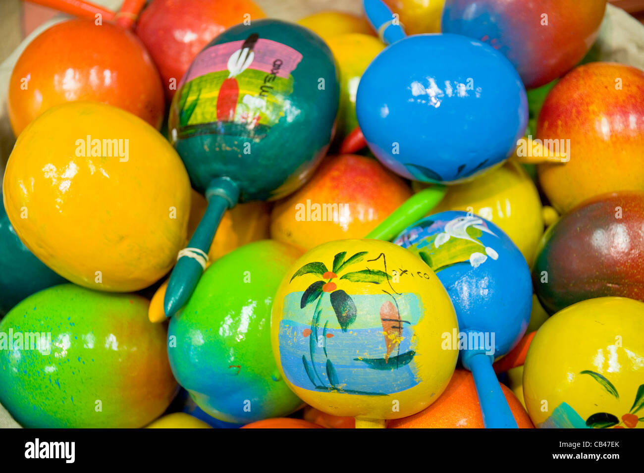 A pile of souvenir Mexican maracas in Albuquerque, New Mexico Stock