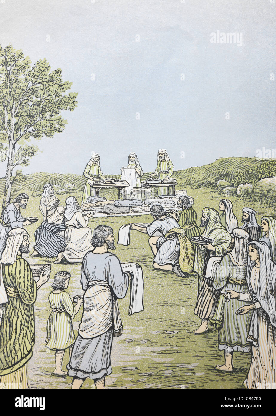 An Illustration Of The Offerings For The Tabernacle (Exodus XXXV) By A. Fisher From The Tabernacle In The Wilderness Stock Photo
