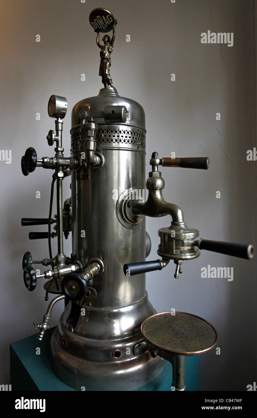 Old Espresso maker displayed at the Museum Zum Coffe Baum or the Museum