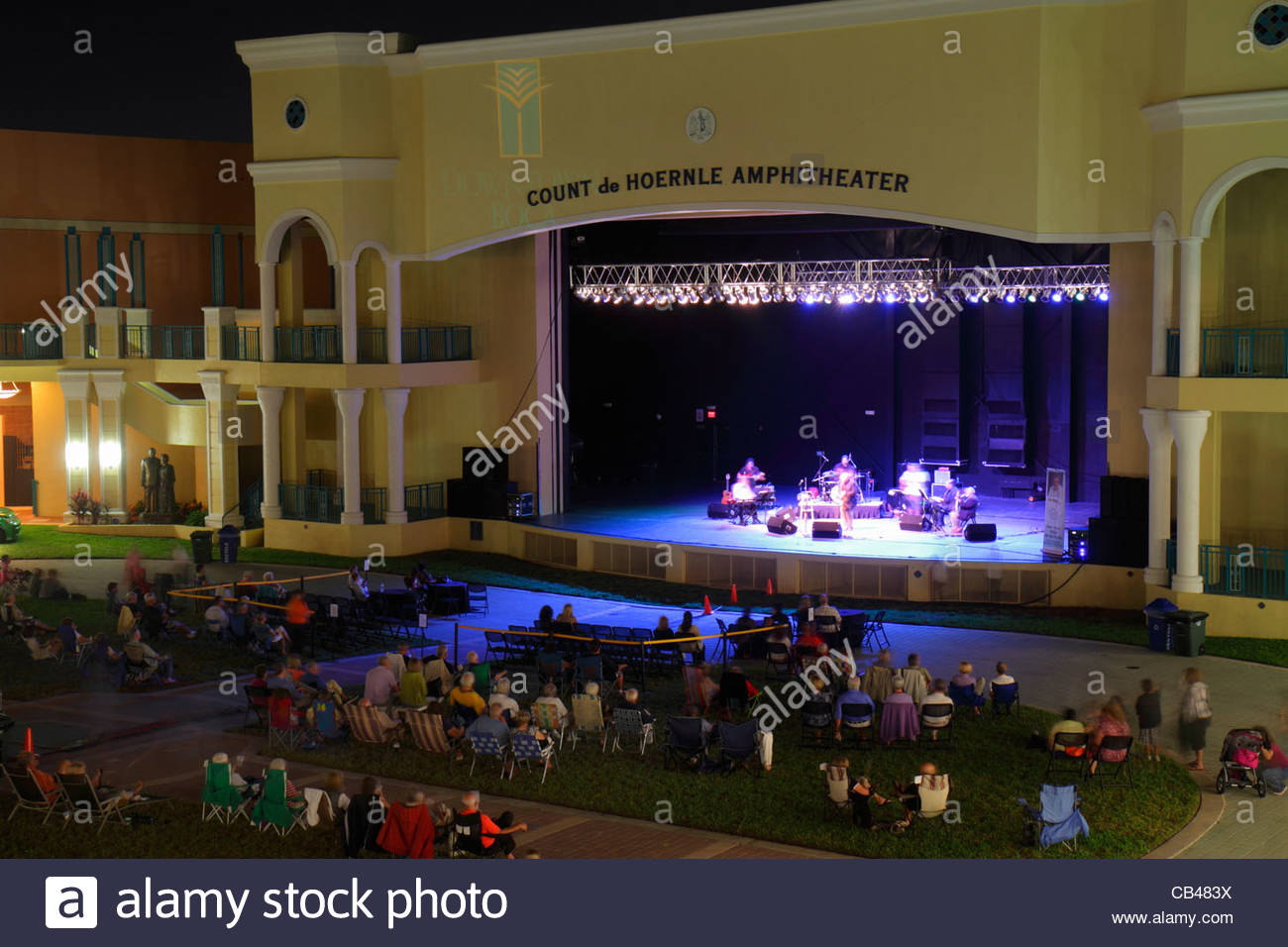 Boca Raton Florida Mizner Park Plaza Real The Count de Hoernle Stock