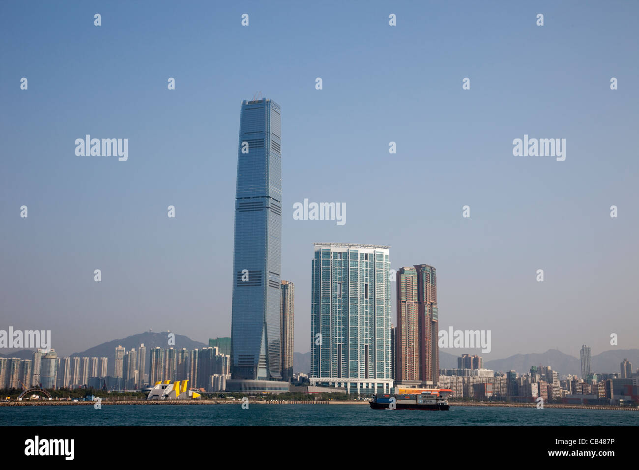 China, Hong Kong, West Kowloon Skyline Stock Photo