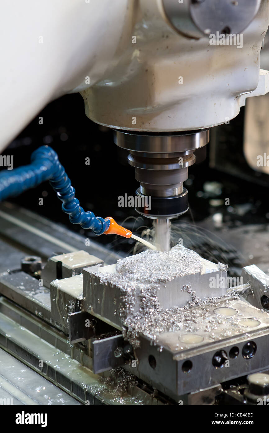 Cnc Milling Machine Cutting Stock Photo Alamy