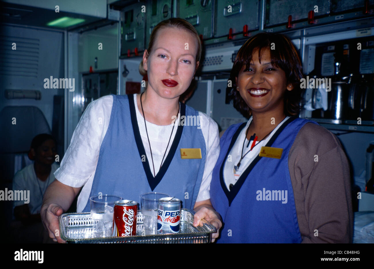 Dubai Uae Emirates Airline Cabin Crew Flight Attendants Serving