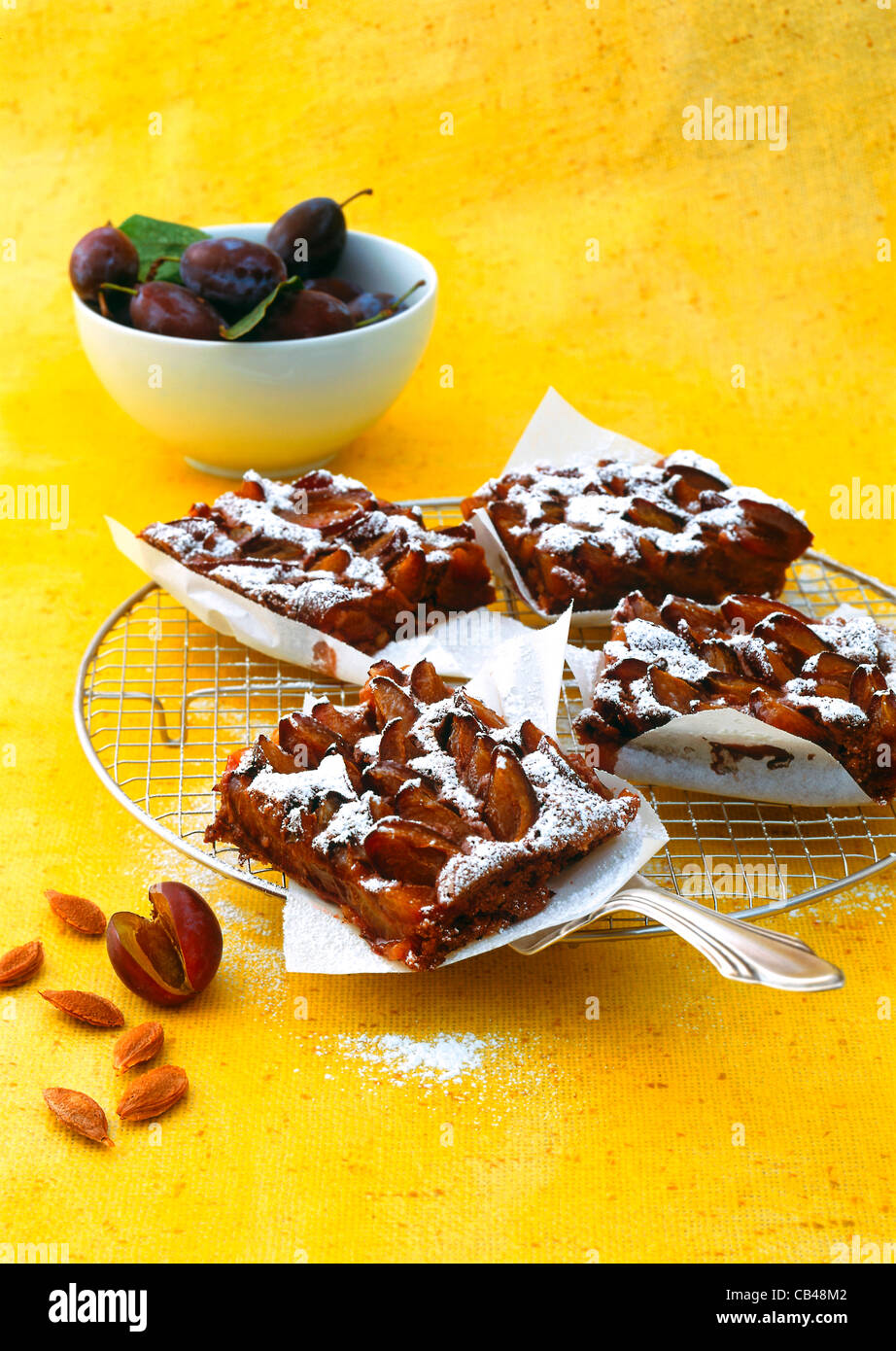 Prune cake with red wine nut base Stock Photo Alamy