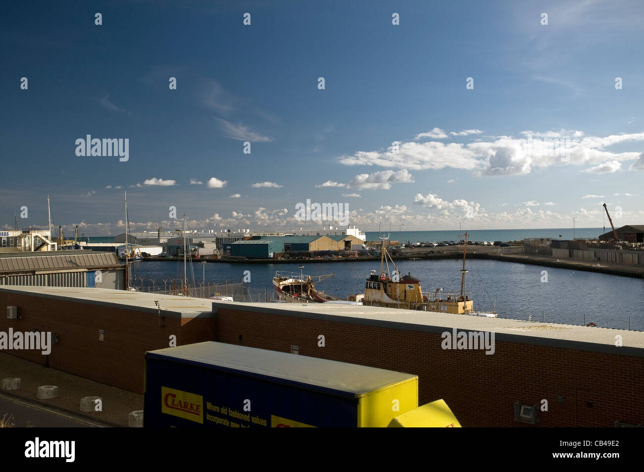 The Hove end of Shoreham Harbour, East Sussex, UK Stock Photo