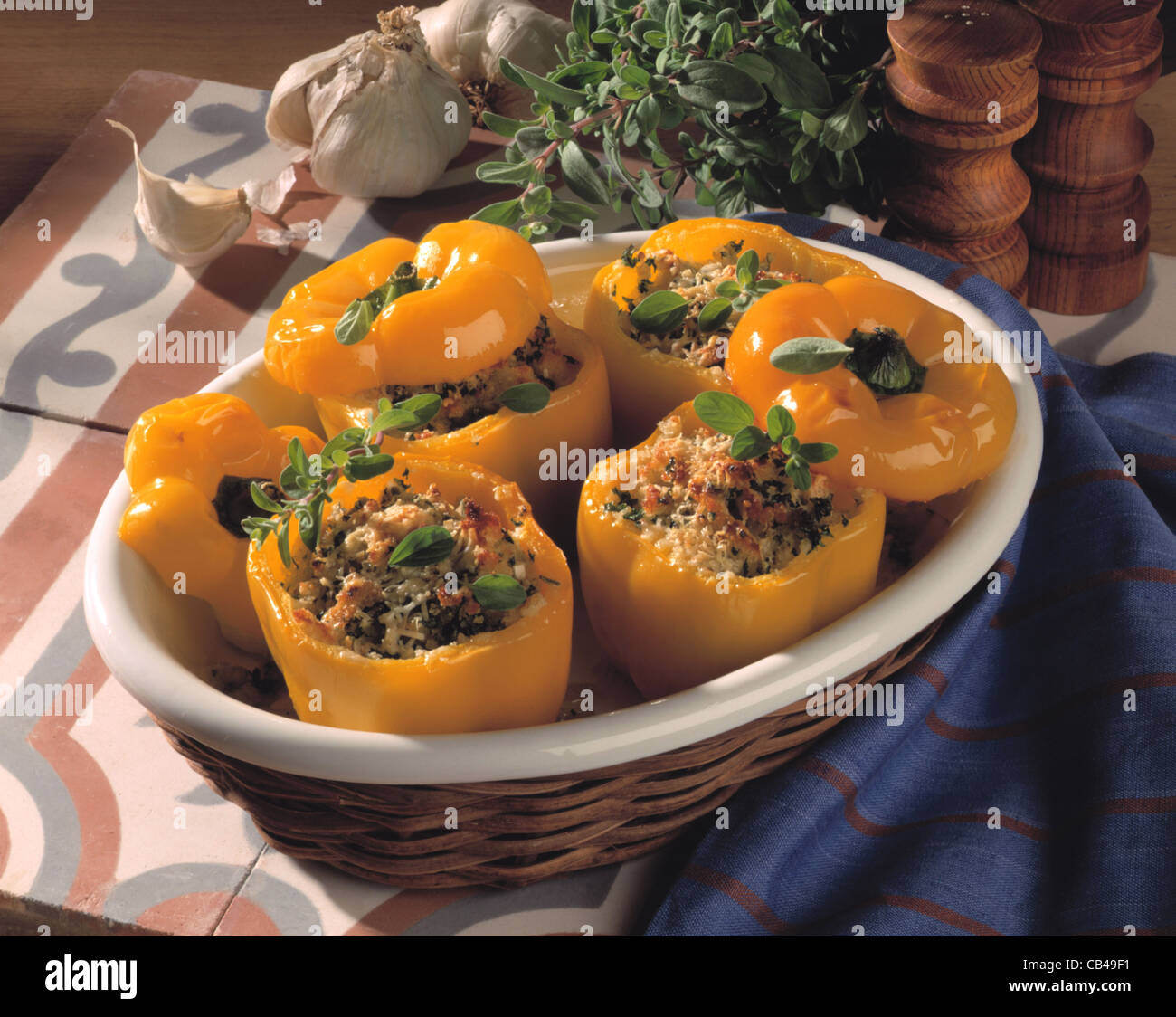 Filled sweet pepper pods Stock Photo - Alamy