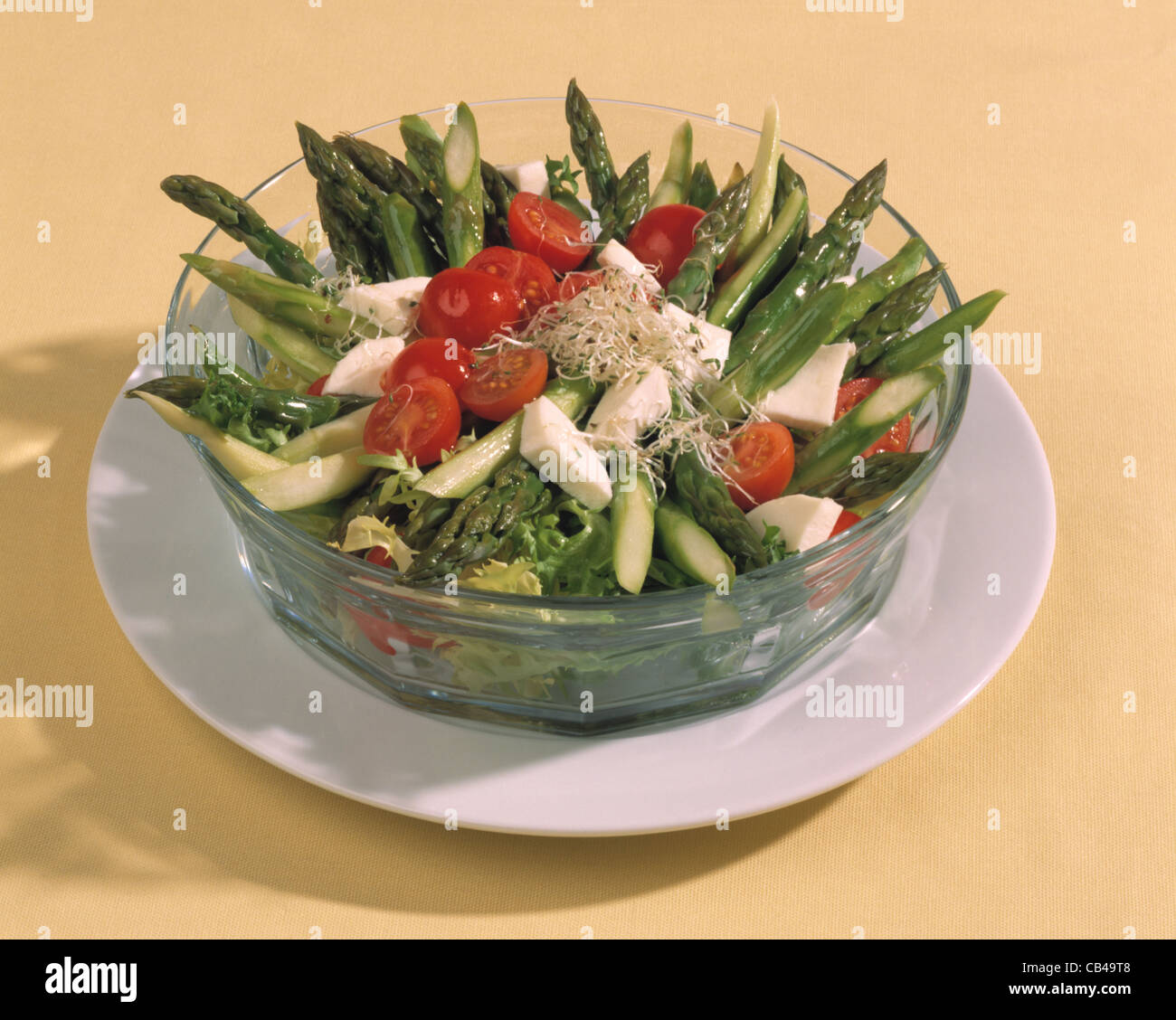 Green asparagus salad Stock Photo