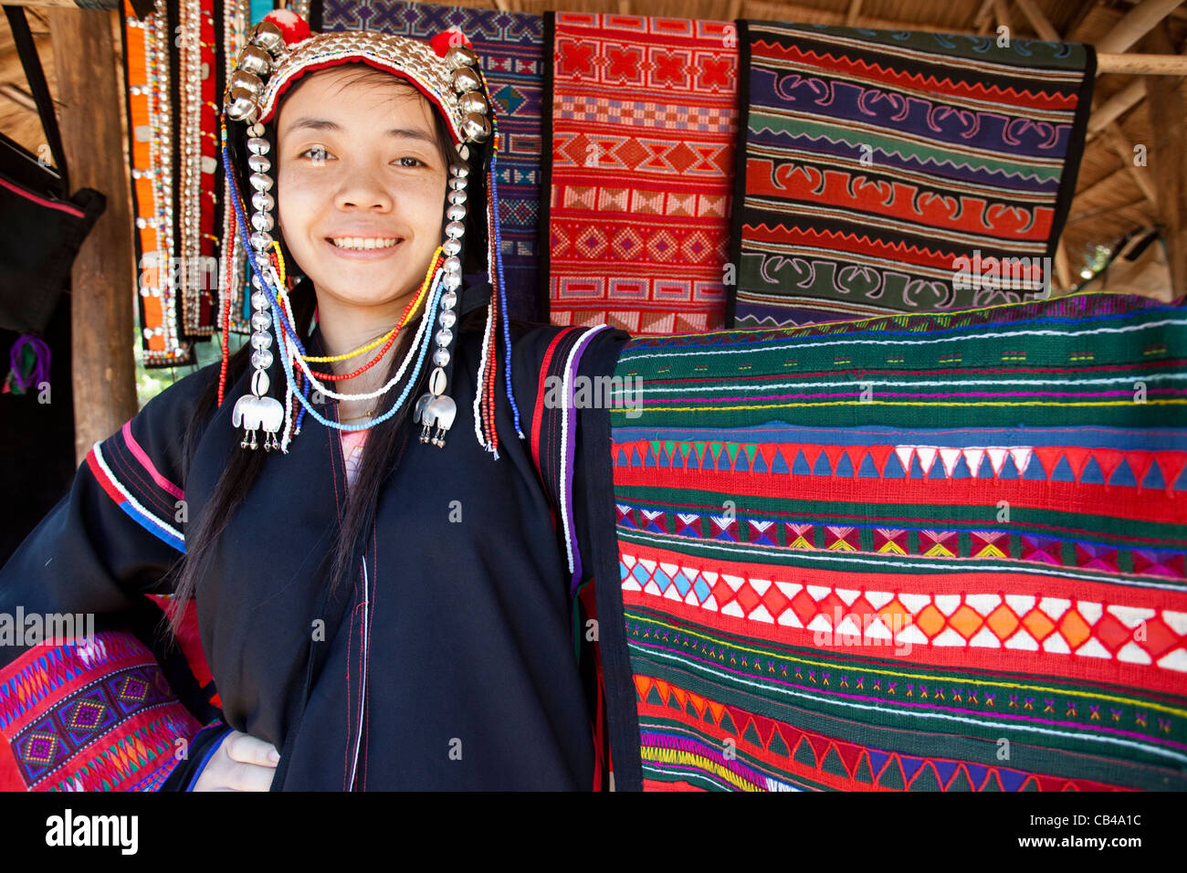 Akha headdress hilltribe hi-res stock photography and images - Alamy