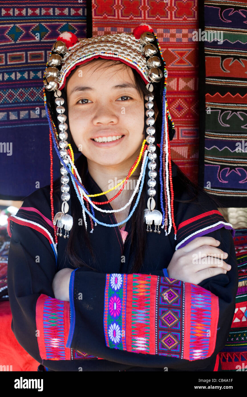 Akha headdress hilltribe hi-res stock photography and images - Alamy