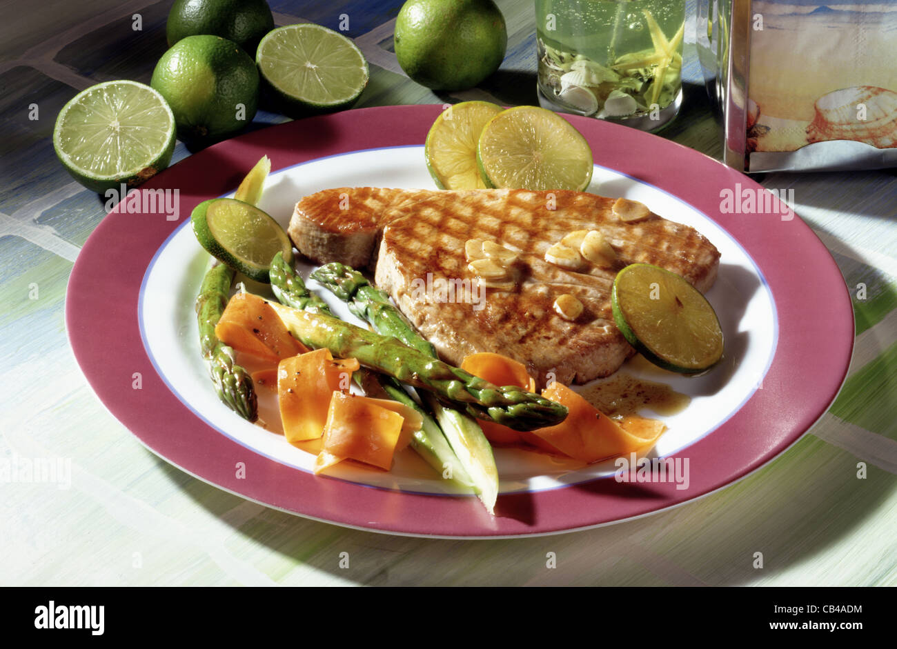 Broiled tuna steak Stock Photo Alamy