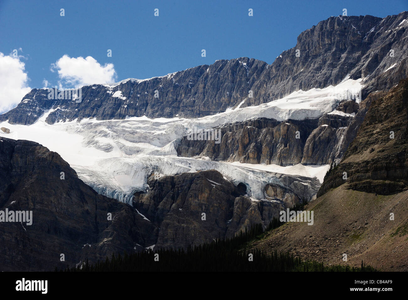 Crowfoot Glacier in Banff National Park, Canada viewed from the Stock