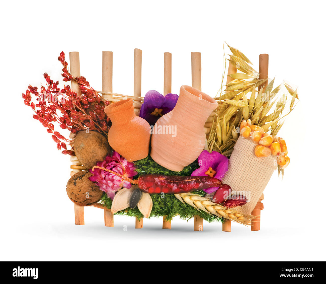 Ukrainian souvenir that made of dried materials and plants Stock Photo