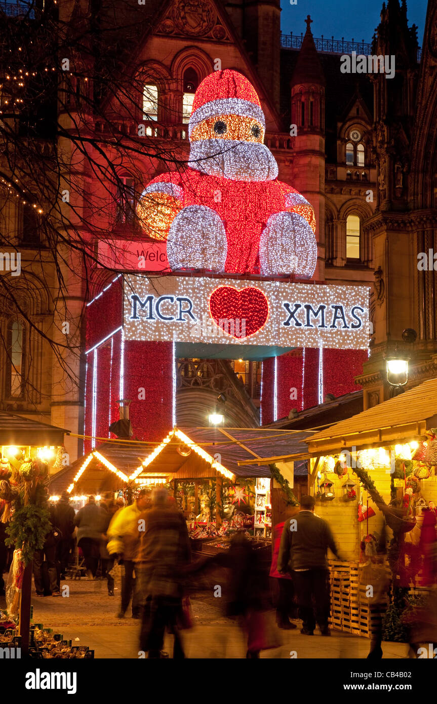 Christmas market, Albert Square, Manchester 2011. Stock Photo