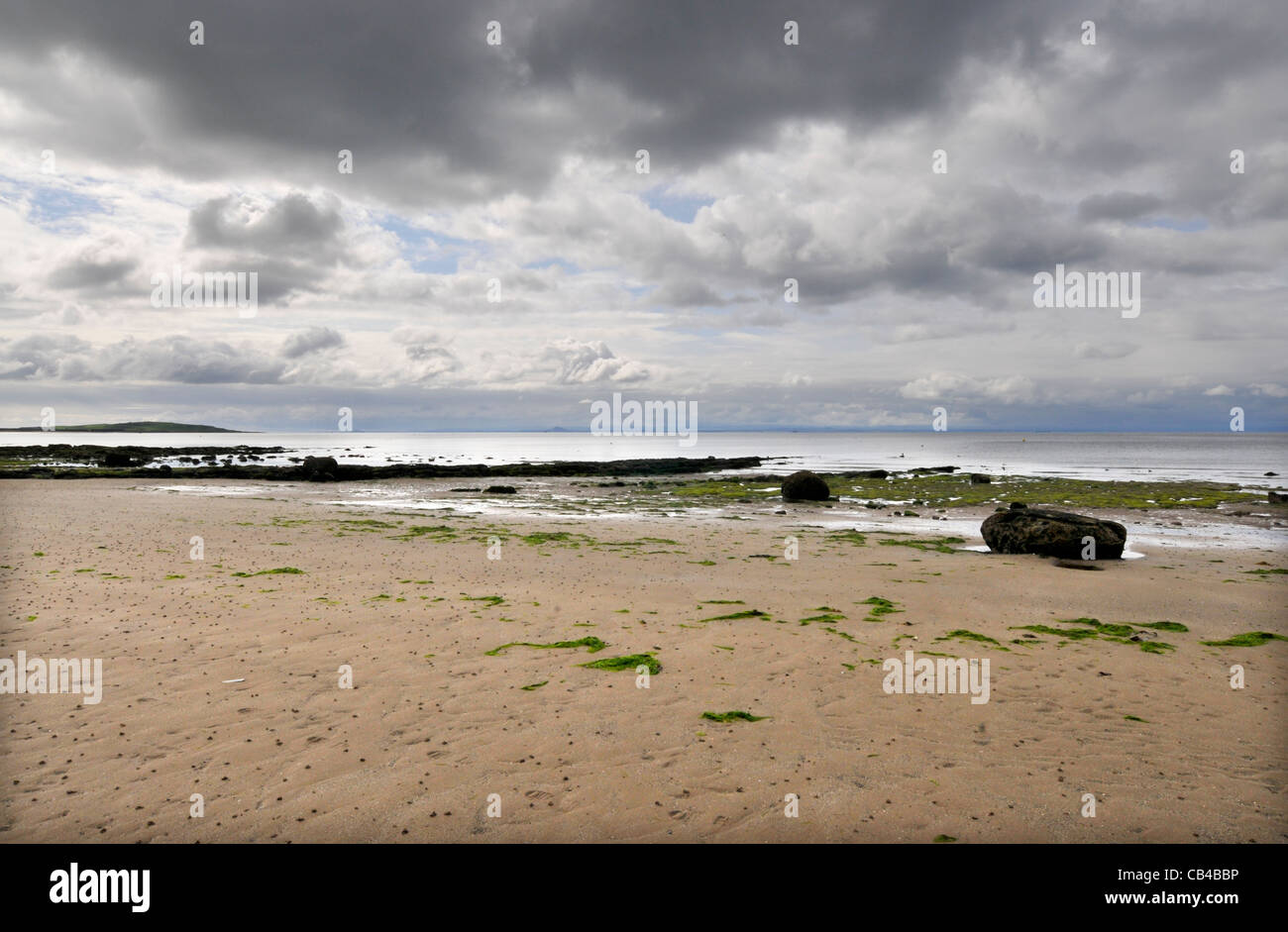 The sandy beach at Lower Largo in the East Neuk of Fife, Scotland with