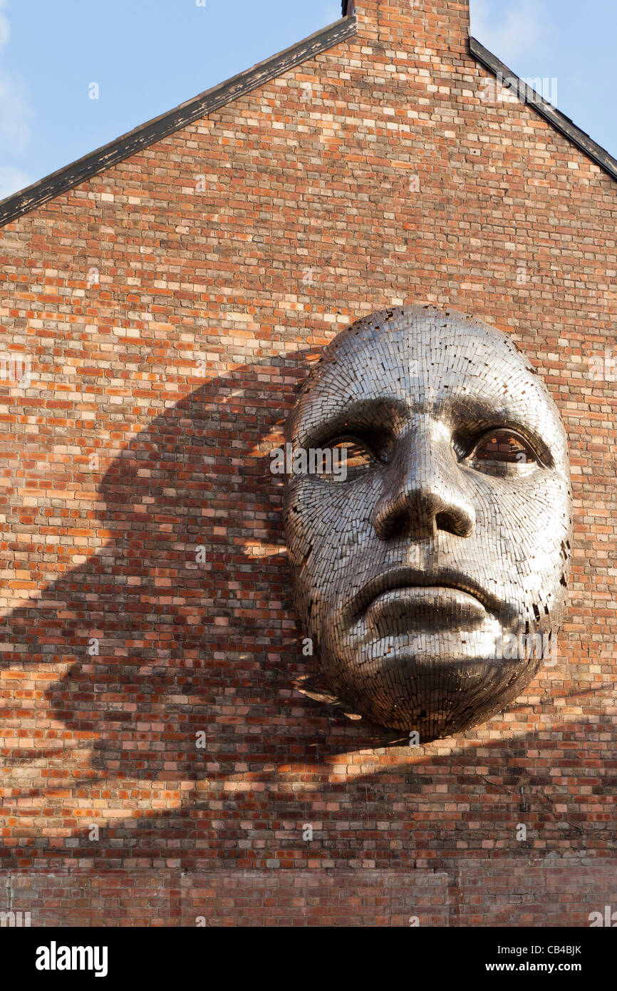 Face sculpture at the Lincoln Drill Hall - Lincoln, Lincolnshire, UK, Europe Stock Photo
