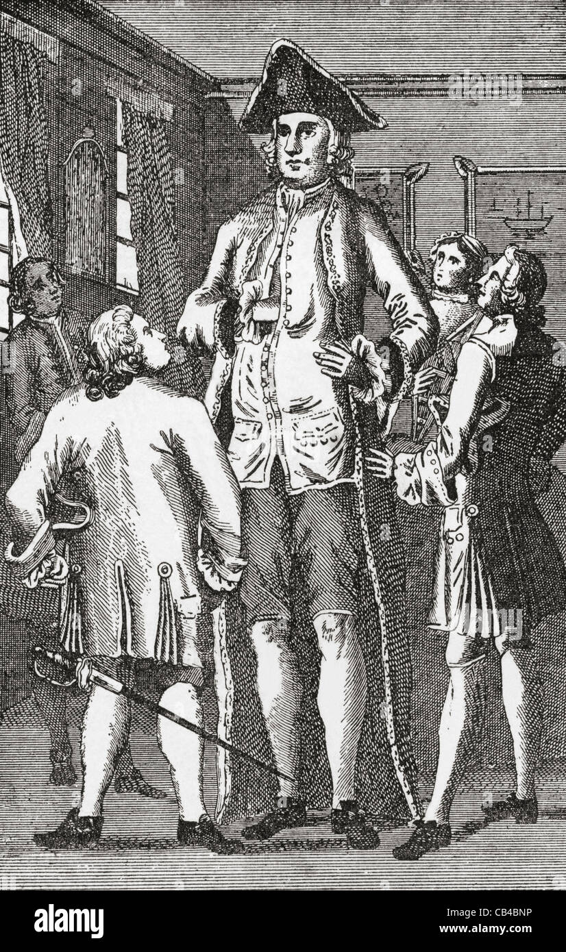Henry Blacker, 1724 - ? aka The British Giant. Stock Photo