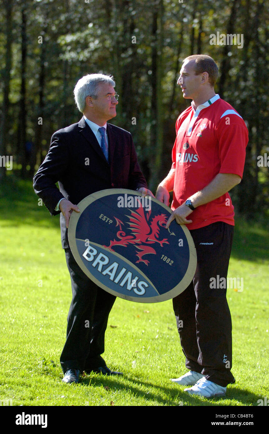 Welsh rugby player Gareth Thomas being unveiled as the Captain of the Welsh Team in 2004. (Editorial use only) Stock Photo