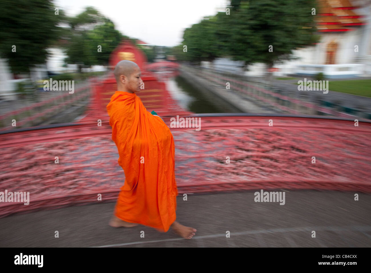 Thailand, Bangkok, Wat Benchamabophit, Marble Temple Stock Photo