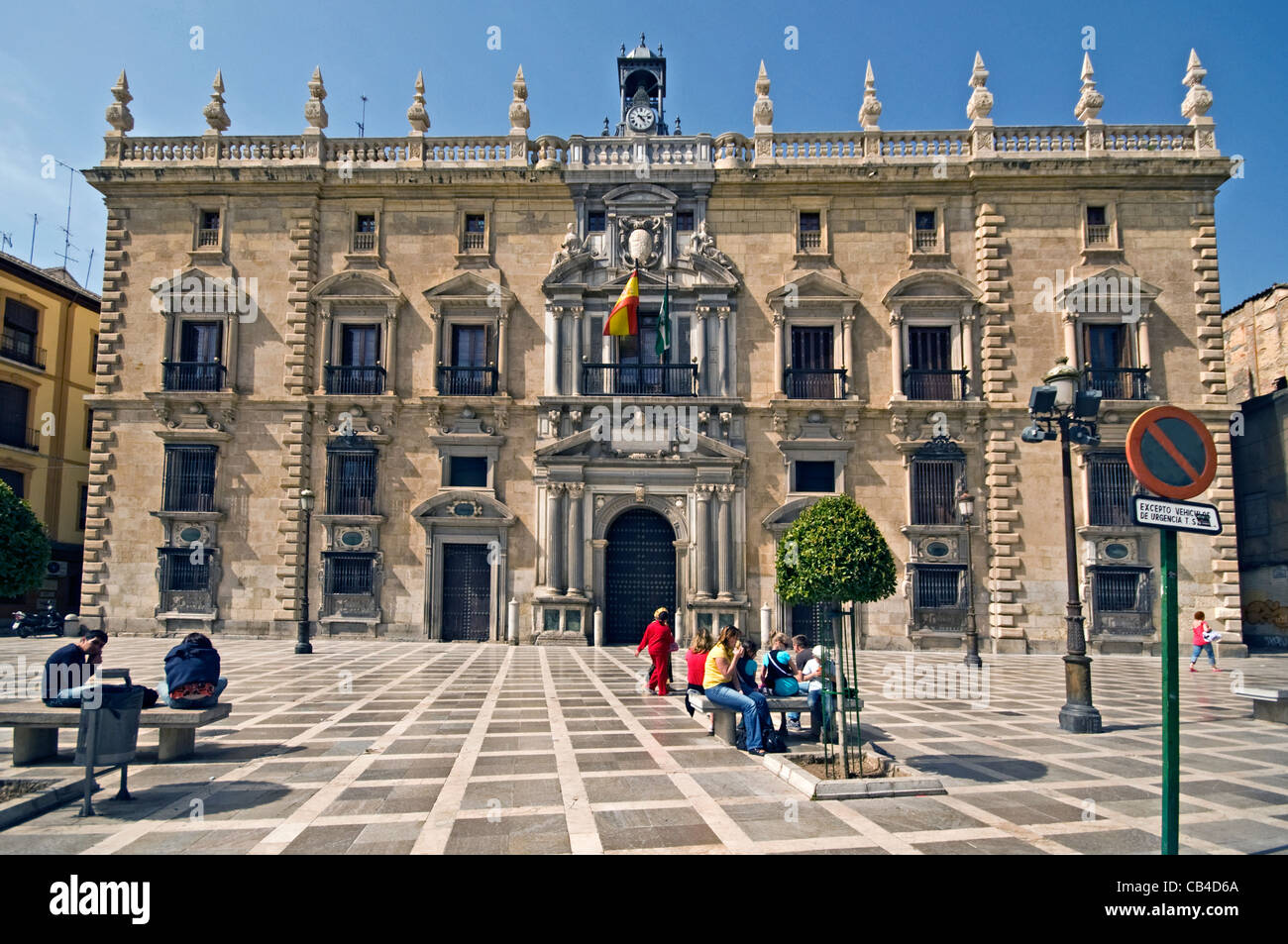 EUROPE SPAIN Granada Plaza Nueva Real Chancilleria (1505) Town Hall Stock Photo