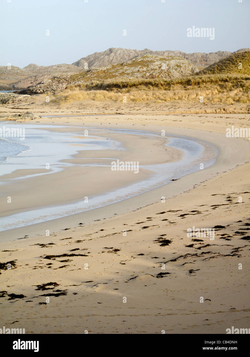 Sandy bay beach on West coast of Isle of Coll Inner Hebrides Scotland Stock Photo