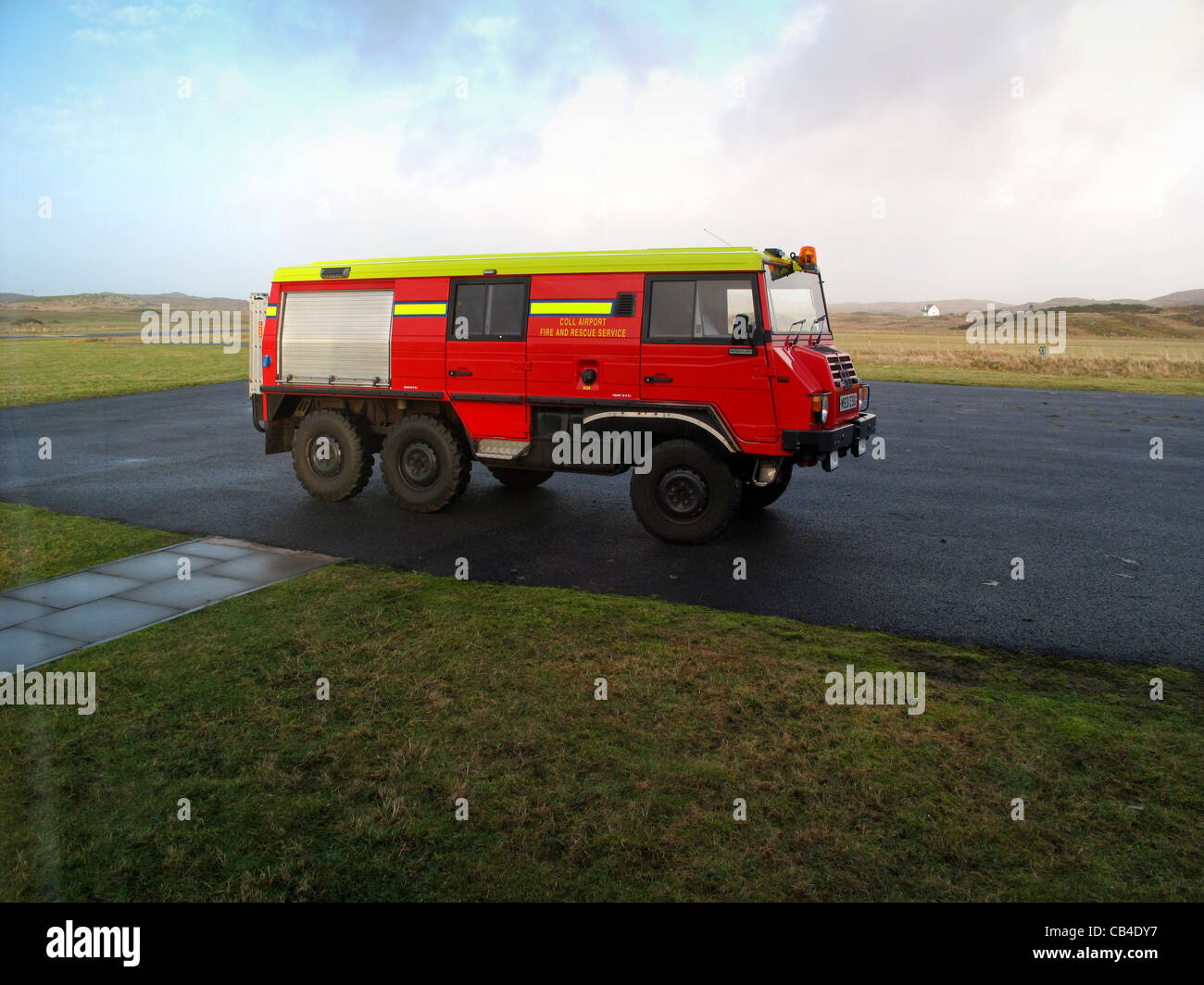 Coll airport fire and recuse service truck Stock Photo