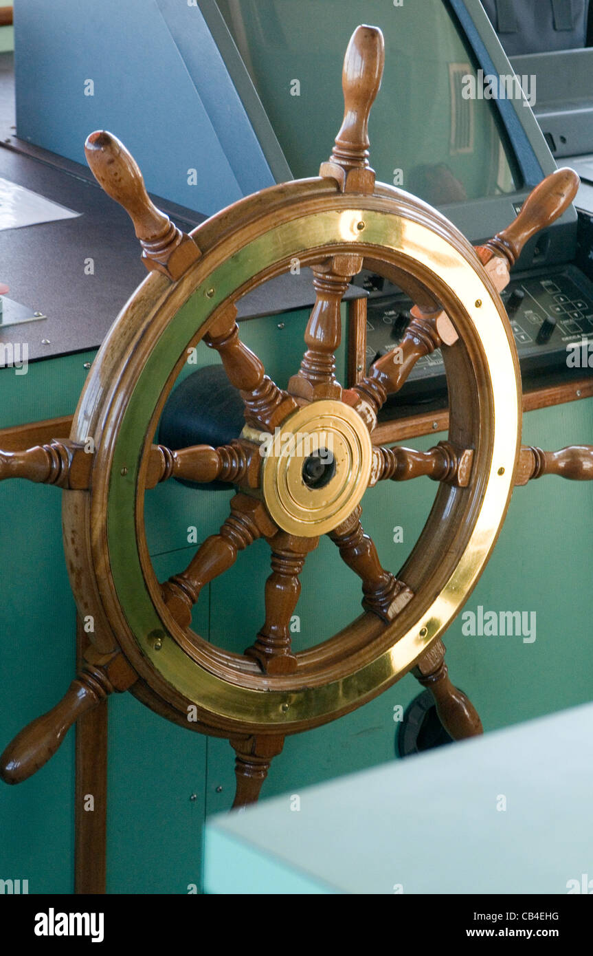 ships wheel ship wheels steering boat boats spoke spokes Stock Photo