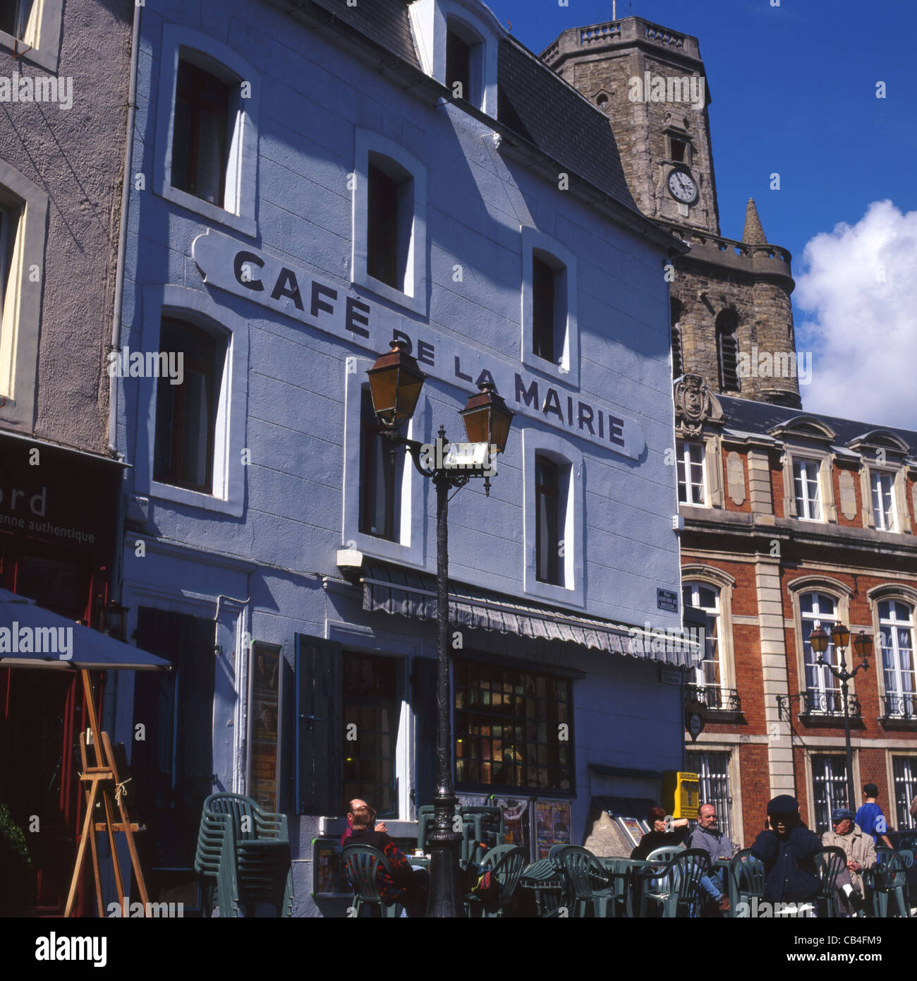 Cafe de la Marie. Pavement Cafe in old town of Boulogne. Pas de Calais. France Stock Photo